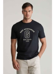 gant ανδρικό t-shirt με logo print regular fit - 2003310 μαύρο