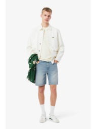 lacoste ανδρική denim βερμούδα πεντάτσεπη straight fit - fh9932-00 μπλε ανοιχτό