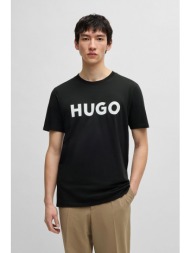 hugo boss ανδρικό t-shirt με logo print regular fit `dulivio` - 50467556 μαύρο