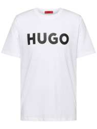 hugo boss ανδρικό t-shirt με logo print regular fit `dulivio` - 50467556 λευκό