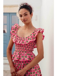 pink city prints γυναικείο τοπ `candy jaal susie` - susie φούξια
