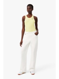 lacoste γυναικείο τζιν παντελόνι πεντάτσεπο wide leg - hf0206-00 λευκό