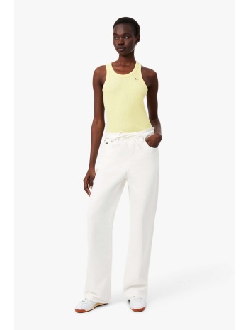 lacoste γυναικείο τζιν παντελόνι πεντάτσεπο wide leg  σε προσφορά