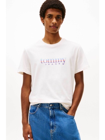 tommy jeans ανδρικό t-shirt με logo print slim fit  σε προσφορά