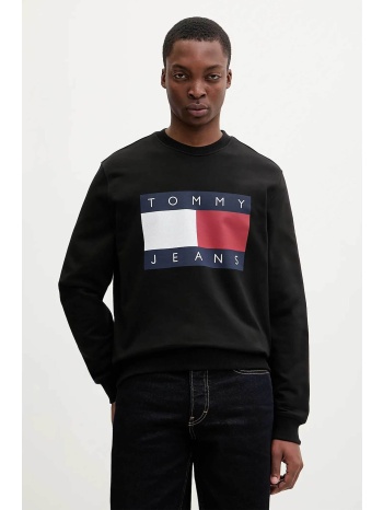 tommy jeans ανδρική μπλούζα φούτερ με λογότυπο regular fit σε προσφορά