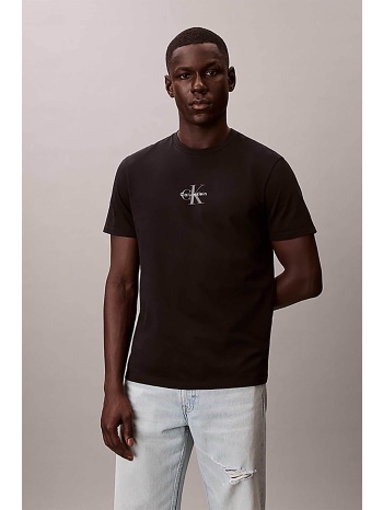 calvin klein jeans ανδρικό t-shirt μονόχρωμο με λογότυπο σε προσφορά