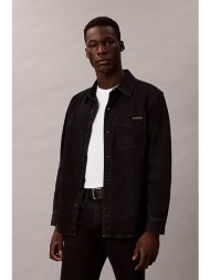 calvin klein jeans ανδρικό denim overshirt με τσέπη και logo patch regular fit `90`s` - lv04re714g μ
