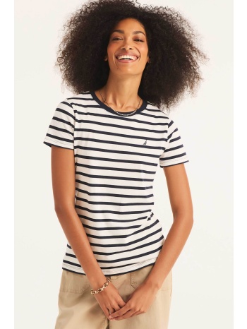 nautica γυναικείο t-shirt με ριγέ σχέδιο και κεντημένο σε προσφορά