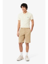 lacoste ανδρική βερμούδα chino stretch twill slim fit - fh2349 μπεζ