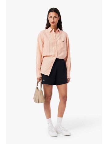 lacoste γυναικείο σορτς πικέ με κεντημένο λογότυπο  σε προσφορά