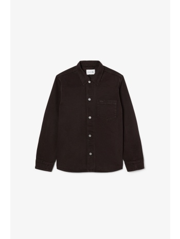 lacoste ανδρικό denim overshirt με κεντημένο λογότυπο σε προσφορά
