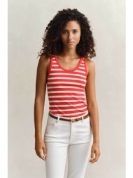gant γυναικεία αμάνικη μπλούζα ribbed με ριγέ σχέδιο slim fit - 4201442 κοραλί
