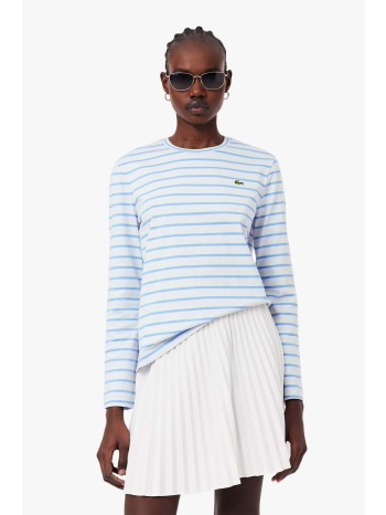 lacoste γυναικεία μπλούζα με ριγέ σχέδιο και λογότυπο σε προσφορά