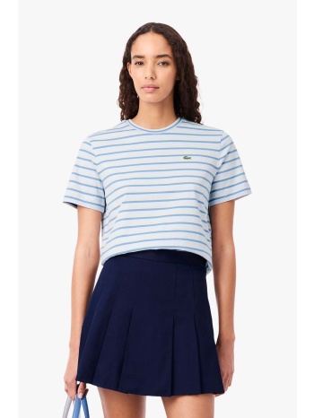 lacoste γυναικείο t-shirt με ριγέ σχέδιο και κεντημένο σε προσφορά