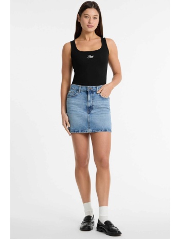 guess γυναικεία mini φούστα denim ψηλόμεση πεντάτσεπη σε προσφορά