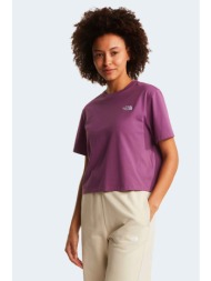 the north face γυναικείο t-shirt cropped `evolution simple dome` - nf0a8fdhg4y1 μοβ
