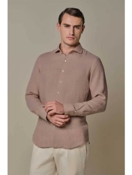 profuomo ανδρικό λινό πουκάμισο slim fit - ppxh10017n σάπιο μήλο