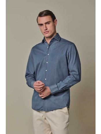 profuomo ανδρικό denim πουκάμισο slim fit - ppxh10030b μπλε σε προσφορά