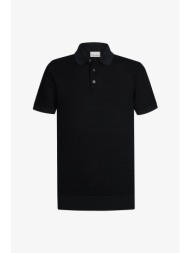 profuomo ανδρική κοντομάνικη μπλούζα πόλο με waffle pattern regular fit - ppxd10028a σκούρο μπλε