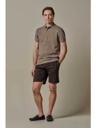 profuomo ανδρική βερμούδα με ελαστική μέση relaxed fit - ppxq10002a καφέ