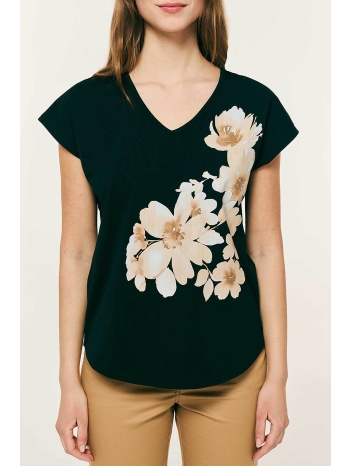forel γυναικείo t-shirt με print - 082.10.01.058 μαύρο
