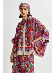essentiel antwerp γυναικείο πουκάμισο με floral `jirt` - jirt κόκκινο