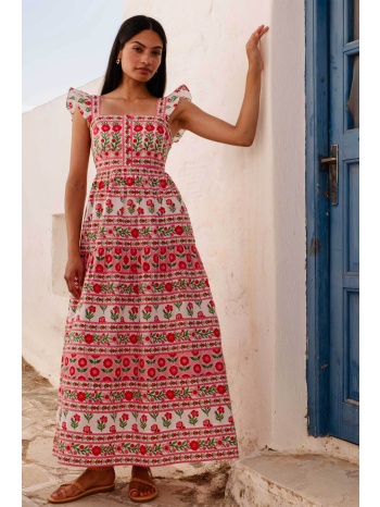 pink city prints γυναικείο maxi φόρεμα `lucia` - lucia ροζ σε προσφορά
