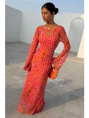never fully dressed γυναικείο maxi φόρεμα με print `coral σε προσφορά
