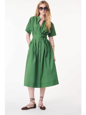 vanessa bruno γυναικείο midi φόρεμα σεμιζιέ με ζώνη `ghala` σε προσφορά