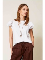 twinset γυναικείο t-shirt με δαντέλα - 261tt2064 λευκό
