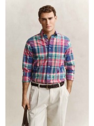 gant ανδρικό πουκάμισο button down με καρό σχέδιο και τσέπη με λογότυπο regular fit - 3260077 πολύχρ