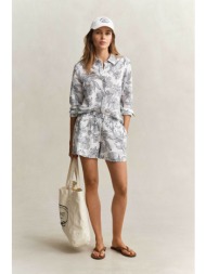 gant γυναικεία βερμούδα με floral print και ελαστική μέση relaxed fit - 4020144 λευκό