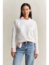 gant γυναικεία μπλούζα φούτερ με rope graphic logo regular fit - 4201339 λευκό