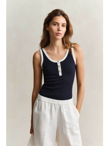 gant γυναικείο αμάνικο τοπ ribbed με contrast trims slim σε προσφορά