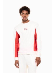 ea7 ανδρική μπλούζα φούτερ με ανάγλυφο logo regular fit - 7m001612af12451 λευκό