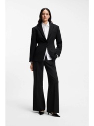 hugo boss γυναικείο παντελόνι μονόχρωμο wide fit `hasmina` - 50559862 μαύρο