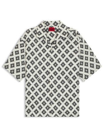 hugo boss ανδρικό πουκάμισο με all-over print oversized fit σε προσφορά
