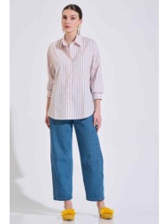 bill cost γυναικείο πουκάμισο με ριγέ σχέδιο relaxed fit - 10-320640-0 ροζ
