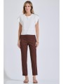 bill cost γυναικείο παντελόνι μονόχρωμο classic straight fit - 10-060824-0 καφέ