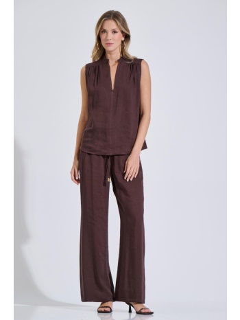 bill cost γυναικεία παντελόνα με ελαστική μέση relaxed fit
