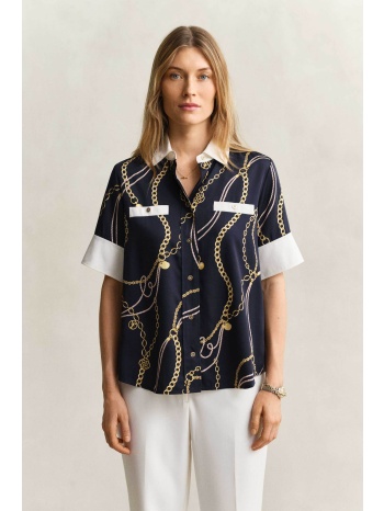 gant γυναικείο κοντομάνικο πουκάμισο με print regular fit  σε προσφορά