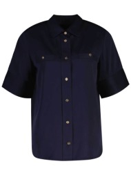 gant γυναικείο κοντομάνικο πουκάμισο regular fit - 4300668 μπλε σκούρο