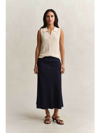 gant γυναικεία midi φούστα ψηλόμεση με λινάρι relaxed fit  σε προσφορά