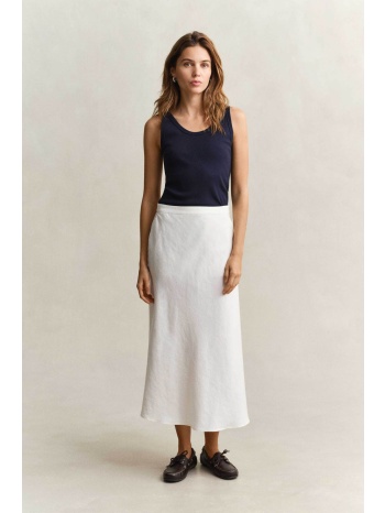 gant γυναικεία midi φούστα ψηλόμεση με λινάρι relaxed fit  σε προσφορά