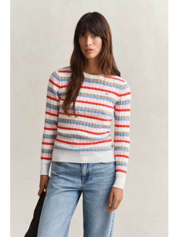 gant γυναικείο πουλόβερ με ριγέ σχέδιο και cable knit σε προσφορά
