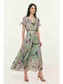 forel γυναικείο φόρεμα floral με ζώνη - 082.50.01.130 βεραμάν