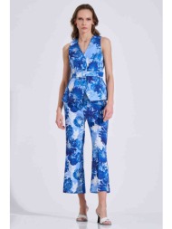 bill cost γυναικείο γιλέκο με floral print - 10-342492-0 μπλε σκούρο