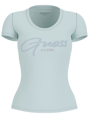 guess γυναικείο t-shirt με ανάγλυφο λογότυπο slim fit  σε προσφορά