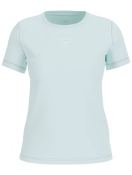 guess γυναικείο t-shirt και τριγωνικό λογότυπο με στρας regular fit - w6gi10k3025 γαλάζιο