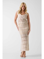 guess γυναικεία midi φούστα με ανάγλυφο σχέδιο regular fit - w6gd19z0596 μπεζ